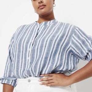Linen Stripe Tunic Shirt